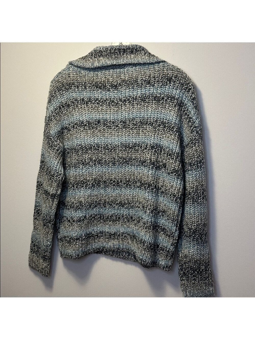 Twik by Simons Wool Blend Striped Relaxed Fit Quarter Zip Knit Sweater - Picture 8 of 10